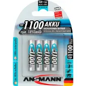 Ansmann Batterie Ricaricabili 1x4 Nimh 1100 Micro 1050mah Aaa