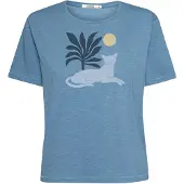 GreenBomb Women's Panther Leaves Nova T-Shirt T-shirt Donna (M, blu)