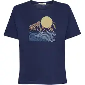 GreenBomb Women's Mountain Scenery Nova T-shirt Donna (M, blu)