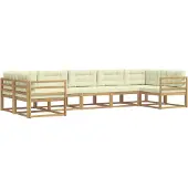 vidaXL Set da salotto da esterno , 7 pezzi, bianco e crema