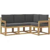 vidaXL Set di divani da esterno, 4 pezzi, bianco e antracite
