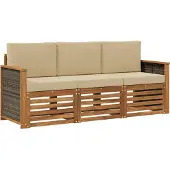 vidaXL : Set di 3 divani in legno massello di acacia