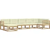 vidaXL Set da salotto da esterno , 7 pezzi, bianco e crema