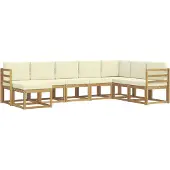 vidaXL Set da salotto da esterno, 8 pezzi, bianco e crema