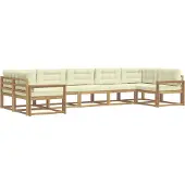 vidaXL Set da salotto da esterno , 7 pezzi, bianco e crema
