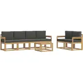 vidaXL Set da salotto da esterno, 7 pezzi, bianco e antracite