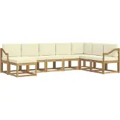 vidaXL Set da salotto da esterno, 8 pezzi, bianco e crema