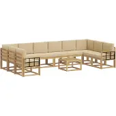vidaXL Set da salotto da esterno, 11 pezzi, bianco e beige
