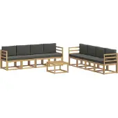 vidaXL Set da salotto da esterno, 9 pezzi, bianco e antracite
