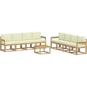 vidaXL Set da salotto da esterno , 9 pezzi, bianco e crema