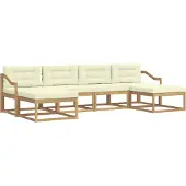 vidaXL Set di divani da esterno, 6 pezzi, bianco e crema