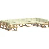 vidaXL Set da salotto da esterno, 10 pezzi, bianco e crema