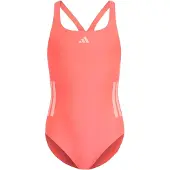 Adidas Costume intero '3-Stripes C-Back Swimsuit' lampone / rosso pastello
