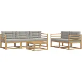 vidaXL Set di divani da esterno, 6 pezzi, bianco e grigio chiaro
