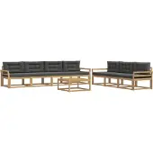 vidaXL Set da salotto da esterno, 7 pezzi, bianco e antracite