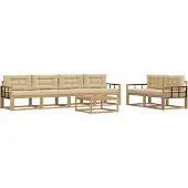 vidaXL Set di divani da esterno, 6 pezzi, bianco e beige