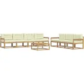 vidaXL Set da salotto da esterno , 7 pezzi, bianco e crema