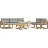vidaXL Set di divani da esterno, 6 pezzi, bianco e grigio chiaro