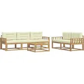 vidaXL Set di divani da esterno, 6 pezzi, bianco e crema