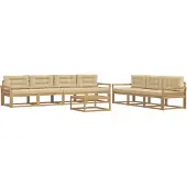 vidaXL Set da salotto da esterno , 7 pezzi, bianco e beige