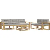 vidaXL Set di divani da esterno, 6 pezzi, bianco e grigio chiaro
