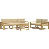 vidaXL Set di divani da esterno, 6 pezzi, bianco e beige