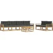 vidaXL Set di divani da esterno, 6 pezzi, bianco e antracite