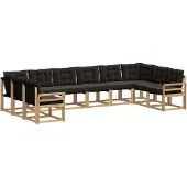 vidaXL Set di divani da esterno, 10 pezzi, bianco e nero