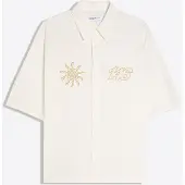 Bershka Camicia giallo oro / bianco naturale