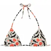 Hurley Women's Triangle Print Parte superiore bikini Donna (L, bianco)