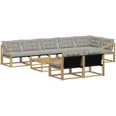 vidaXL Set da salotto da esterno, 9 pezzi, bianco e grigio chiaro