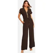 Love & roses Tuta jumpsuit cioccolato / oro