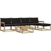 vidaXL Set di divani da esterno, 6 pezzi, bianco e nero