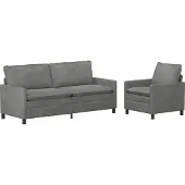 vidaXL Set di divani, 2 pezzi, grigio scuro, in velluto