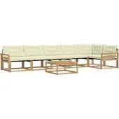 vidaXL Set da salotto da esterno , 7 pezzi, bianco e crema