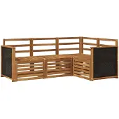 vidaXL Set da salotto da esterno , 4 pezzi, poliestere naturale
