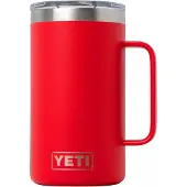Yeti Rambler Stackable Mug 2.0 24oz Mag Slider Lid, Rescue Red, tazza impilabile con coperchio, 710 ml