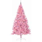 vidaXL Albero di Natale artificiale preilluminato rosa 240 cm PVC