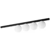Ideal Lux Binomio plafoniera, nero, a 4 luci, metallo, vetro