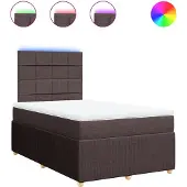 Syfax Giroletto a Molle con Materasso Marrone Scuro 120x200cm Tessuto