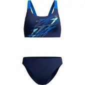 Speedo Women's Medley Logo Leaderback Bikini Set Bikini Donna (36, blu)