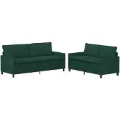 vidaXL Set di divani, 2 pezzi, velluto verde scuro