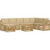 vidaXL Set divani in legno massello di acacia
