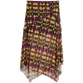 Desigual , gonna asimmetrica stampata, Donna, Poliestere, Verde, S