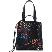 Desigual , zaino mini con farfalla, Donna, Poliuretano, Nero, U