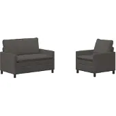 vidaXL Set di divani, 2 pezzi, grigio scuro, tessuto