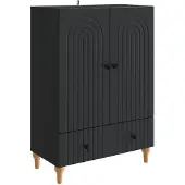 Syfax Credenza Nero 66 x 34,5 x 95 cm Legno ingegnerizzato