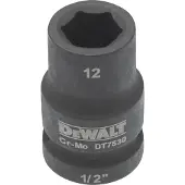 DeWalt Steckschluessel kurz 12mm 1/2 Schlagfest