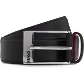 HUGO per uomo. 50541174 Cintura Specchio Nera (100 cm), Nero, Casual, Pelle