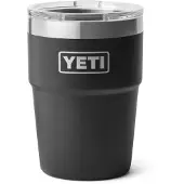 Yeti Rambler Stackable Cup 16oz Mag Slider Lid, Black, tazza thermos impilabile con coperchio, 473 ml
